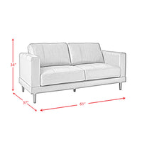 Hampton Loveseat In Fiero Black  (Top Grain/PVC)