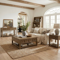 Heritage & Home 3PC Occasional Table Set in Oak Brown-Coffee Table, End Table & Sofa Table