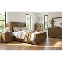 Heritage & Home King Sleigh 5PC Bedroom Set in Oak Brown