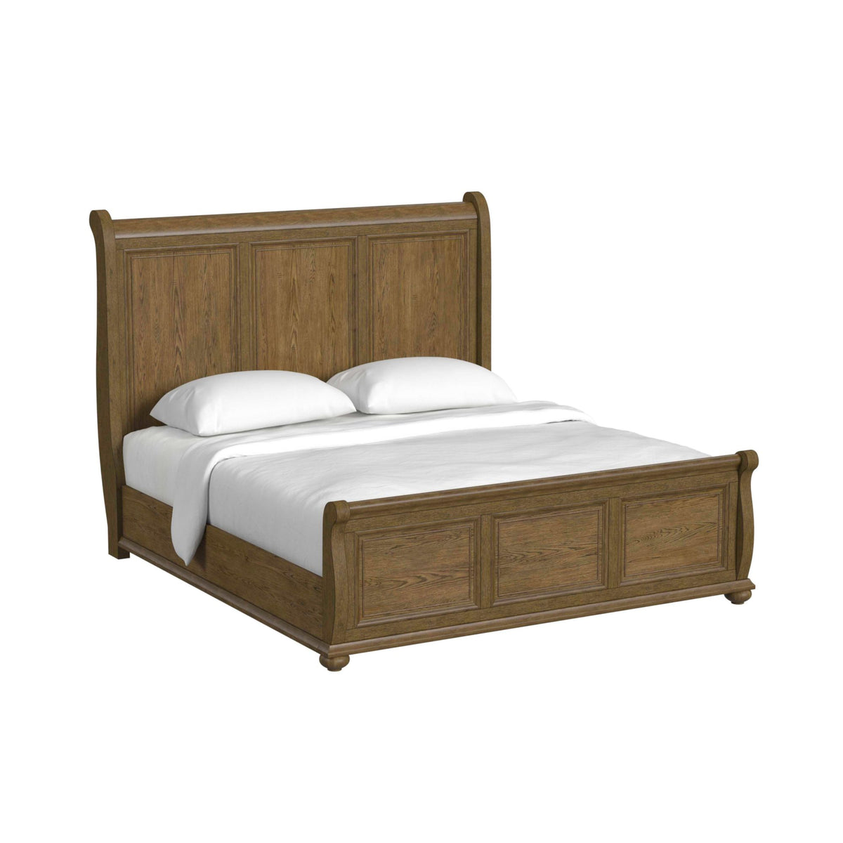 Heritage & Home King Sleigh 3PC Bedroom Set in Oak Brown
