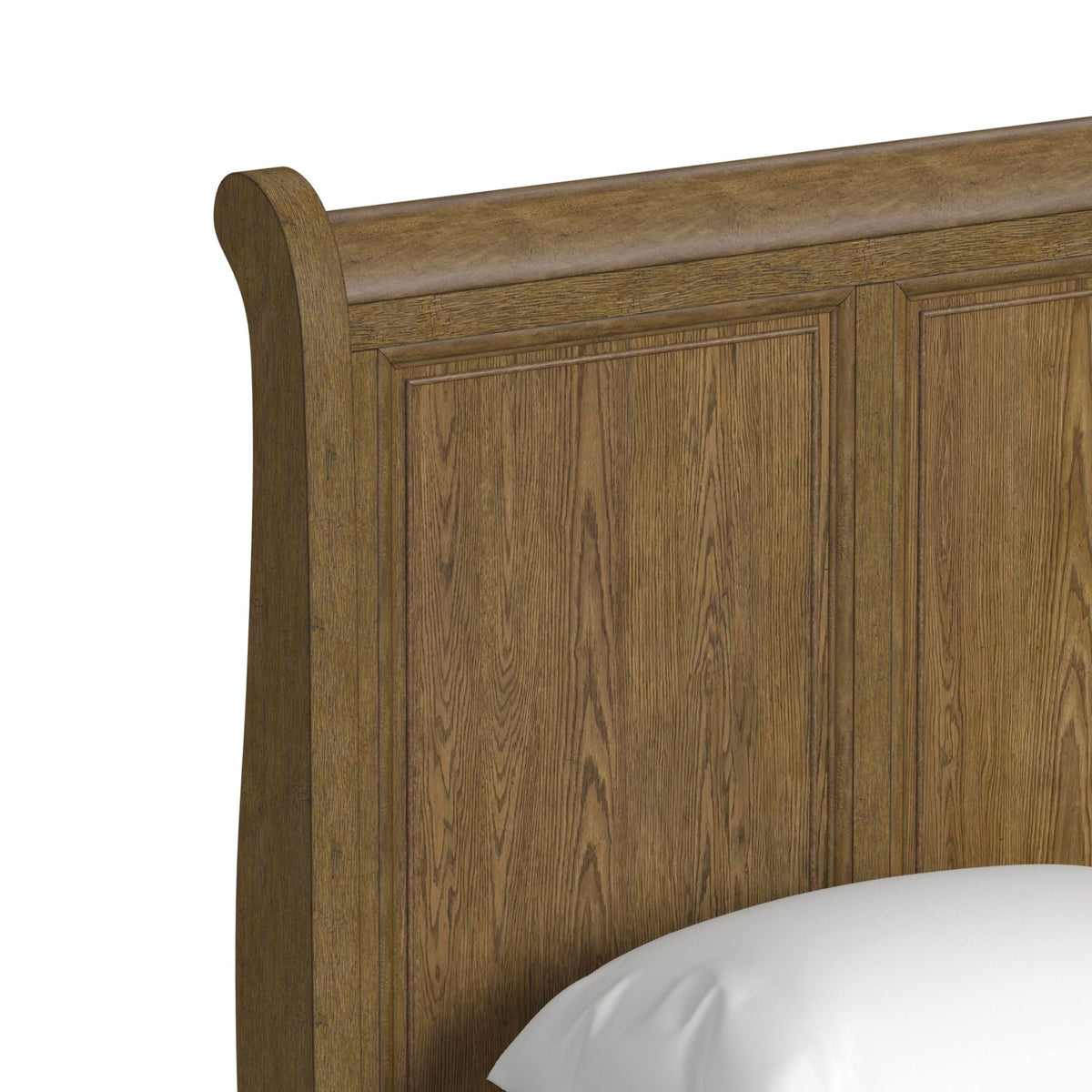 Heritage & Home Queen Sleigh Bed in Oak Brown