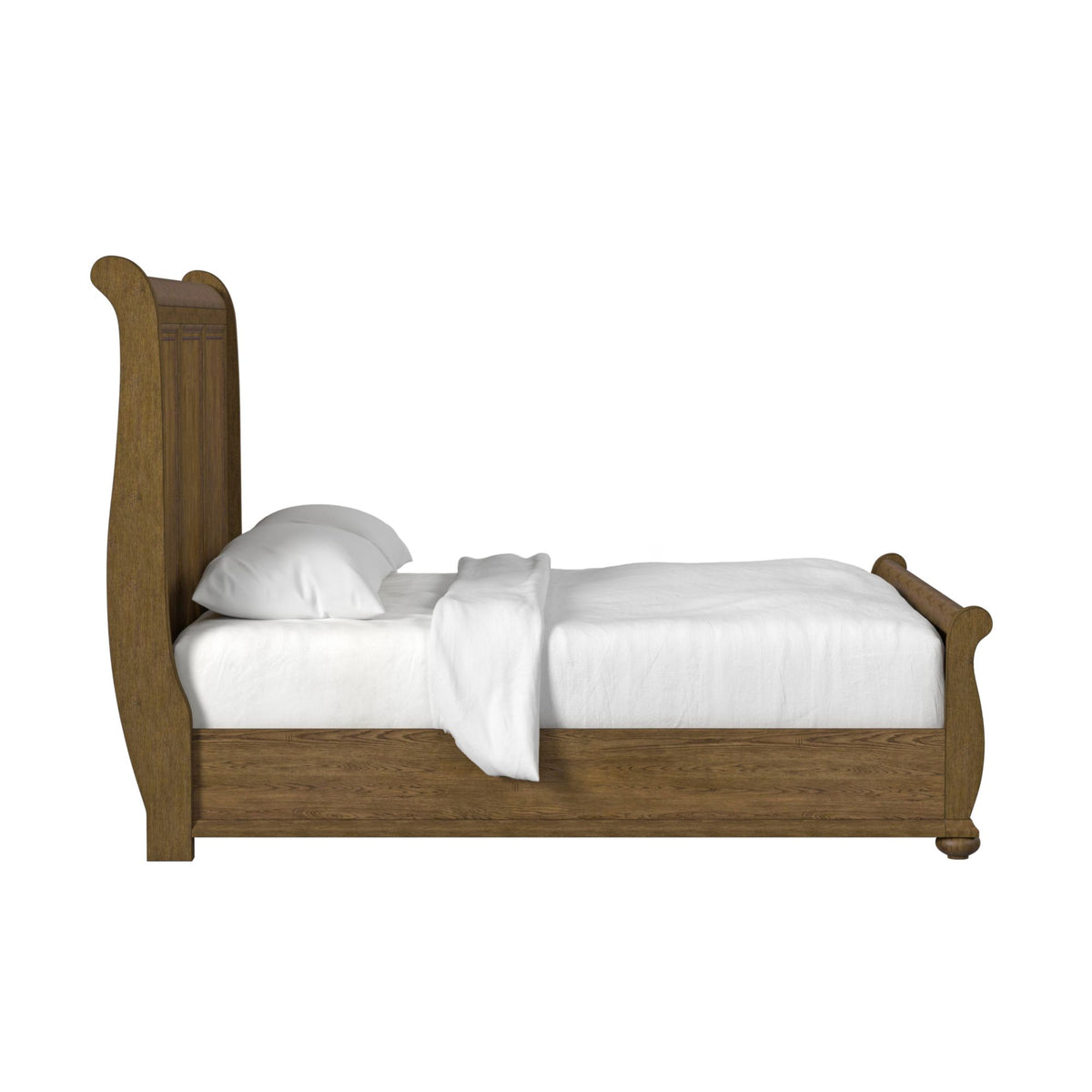 Heritage & Home King Sleigh 3PC Bedroom Set with 2 Nightstands in Oak Brown