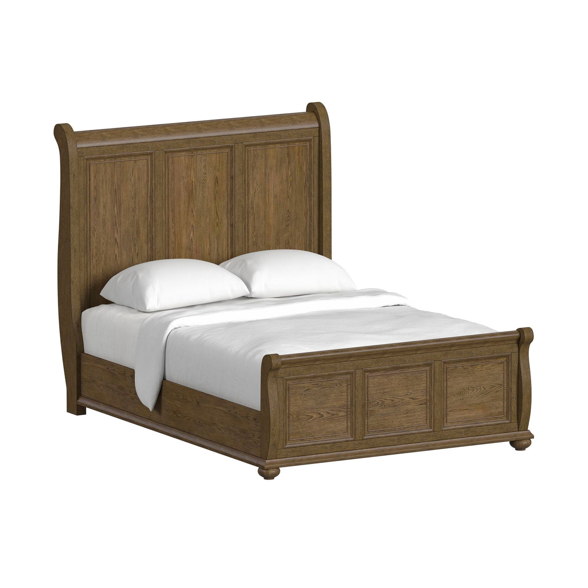 Heritage & Home Queen Sleigh 3PC Bedroom Set in Oak Brown