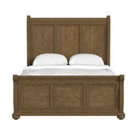 Heritage & Home Queen Sleigh Bed in Oak Brown
