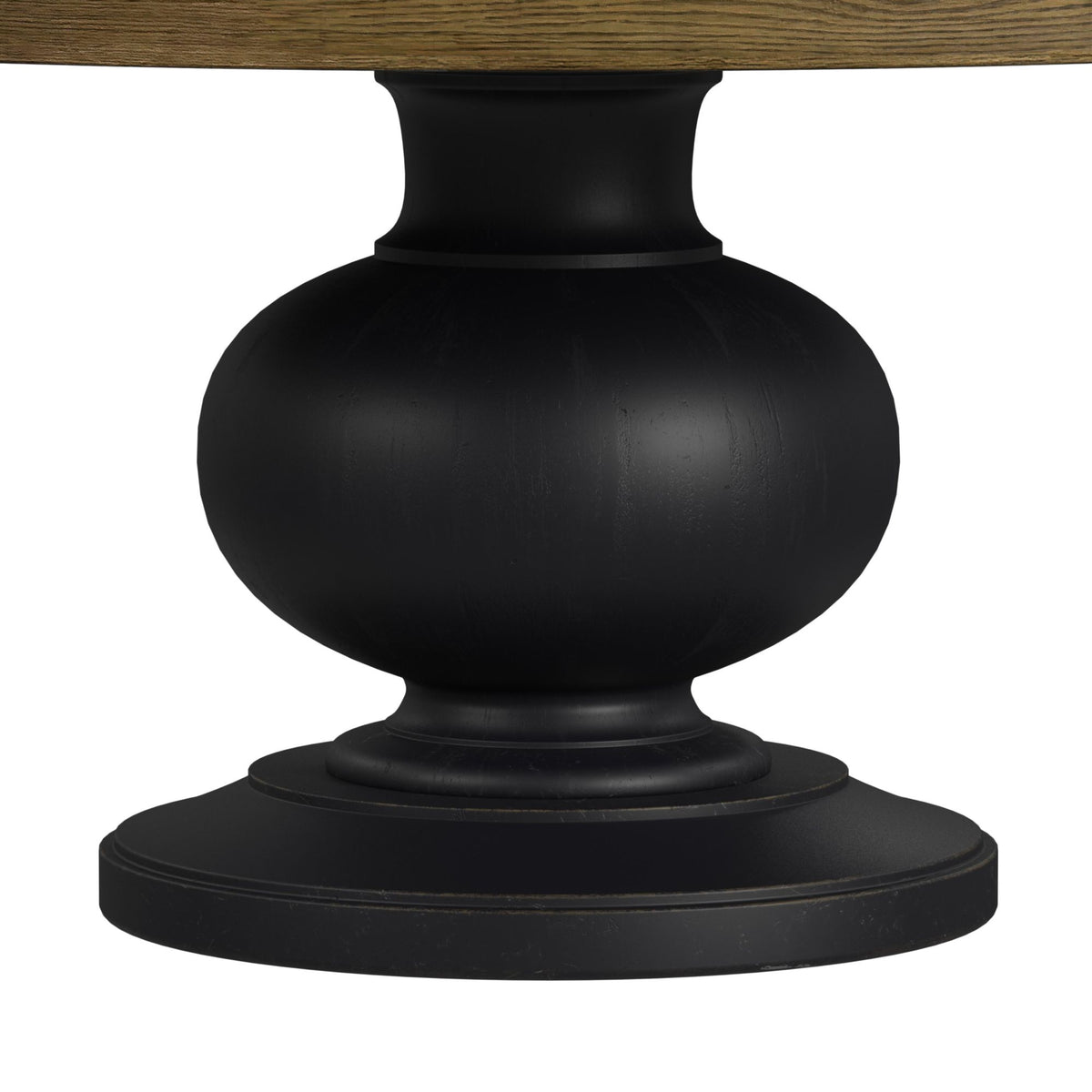 Heritage & Home 5PC Standard Height Dining Set in Oak Brown and Black-Round Table and Four Black Chairs