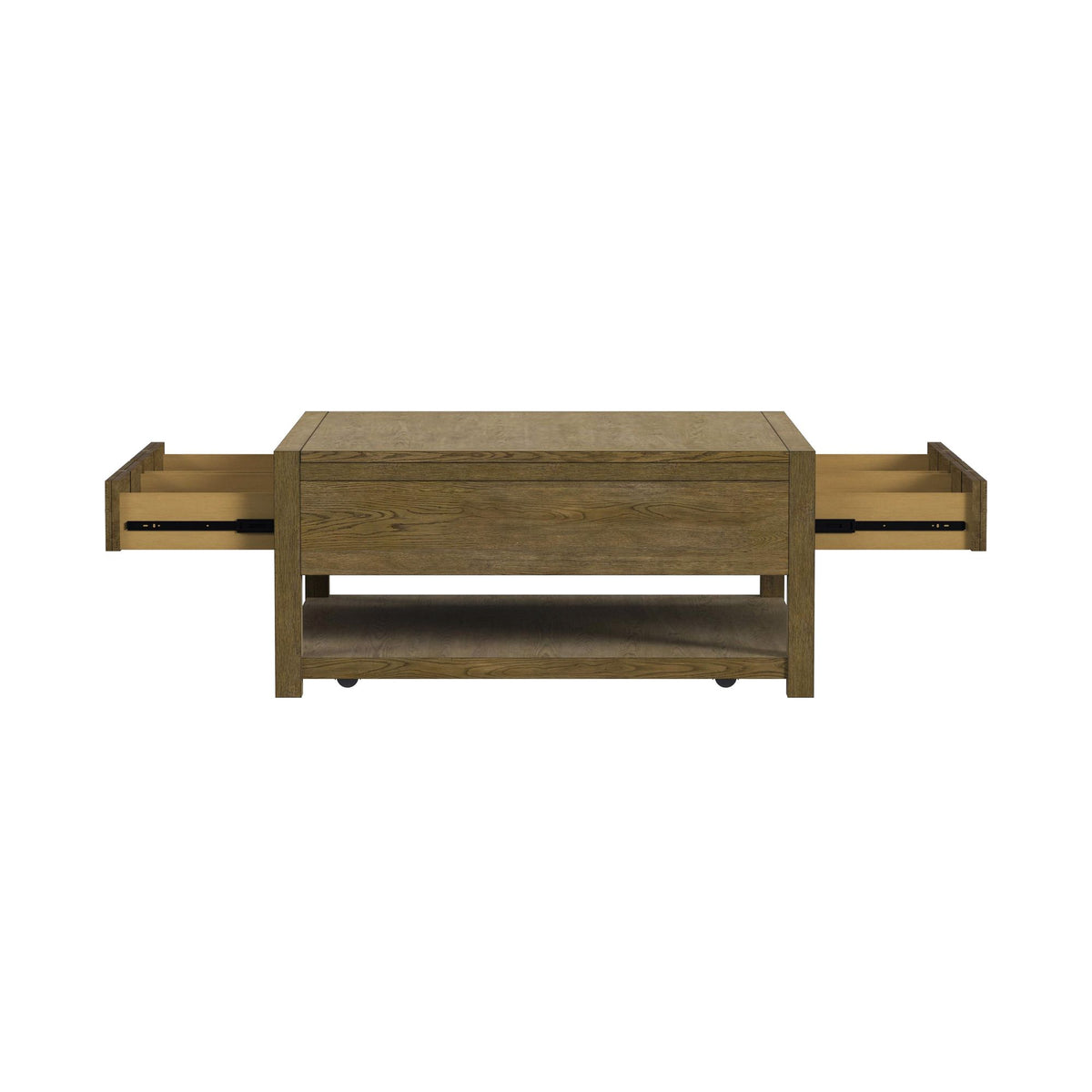 Heritage & Home Square Coffee Table with Casters in Oak Brown