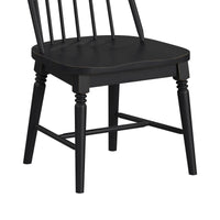 Heritage & Home 5PC Standard Height Dining Set in Oak Brown and Black-Rectangular Table and Four Black Chairs