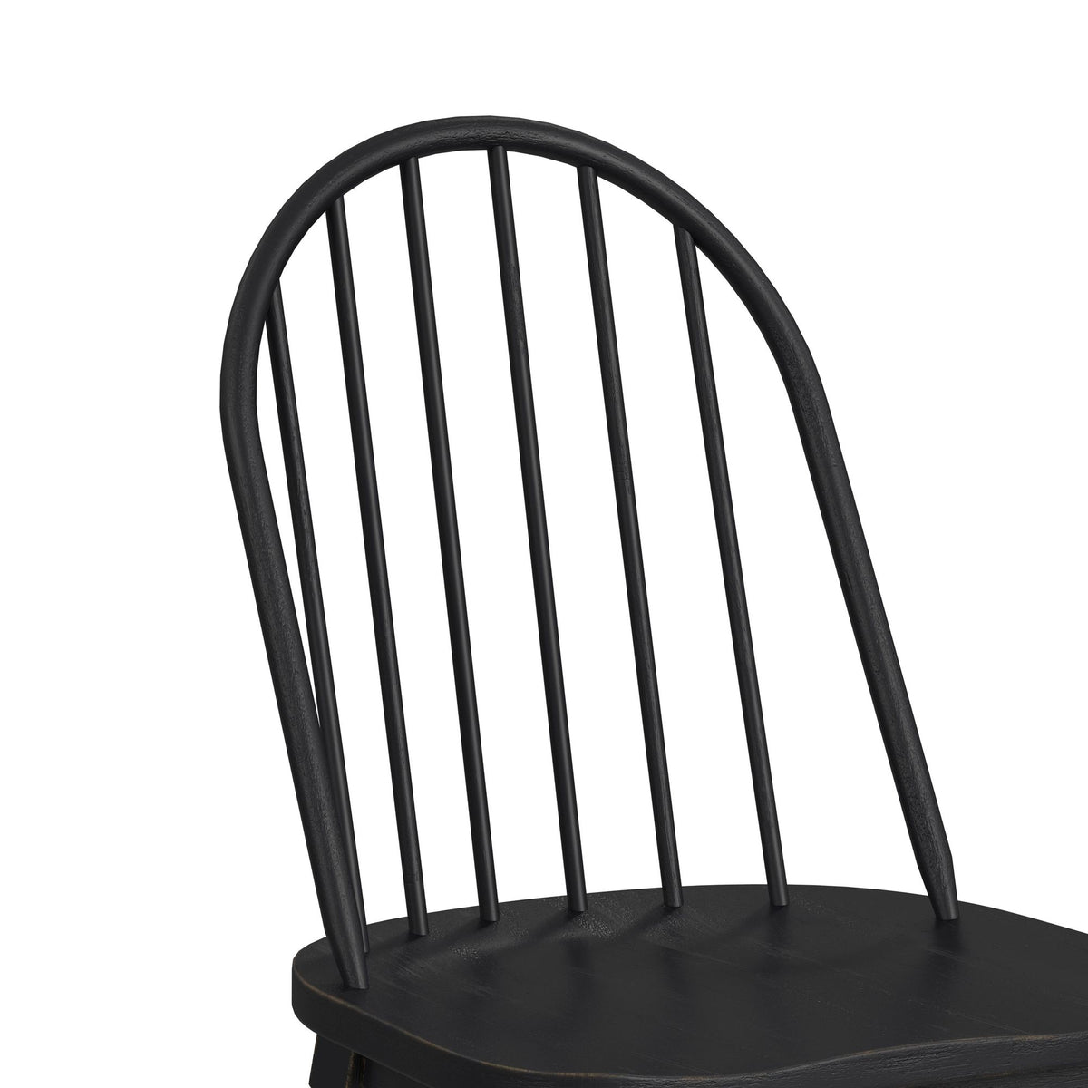 Heritage & Home 5PC Standard Height Dining Set in Oak Brown and Black-Rectangular Table and Four Black Chairs