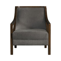 Hopkins Chair w/Brown Arm Columbia Charcoal