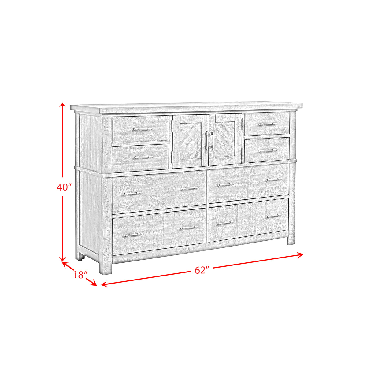 Jax King Platform Storage 4PC Bedroom Set with 2 Nightstands & Dresser in Cherry