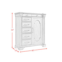 Kings Court 1 Door and 7-Drawer Chest in Grey