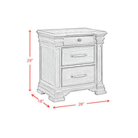 Kings Court Queen Storage 5PC Bedroom Set in Grey