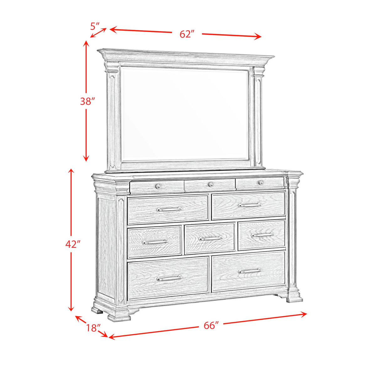 Kings Court King 5PC Bedroom Set in Black