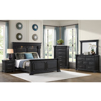Kings Court King 5PC Bedroom Set in Black