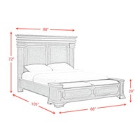Kings Court King Storage 5PC Bedroom Set in Black
