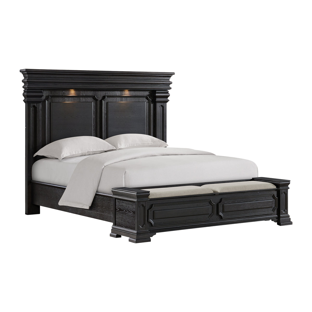 Kings Court King Storage 3PC Bedroom Set in Black