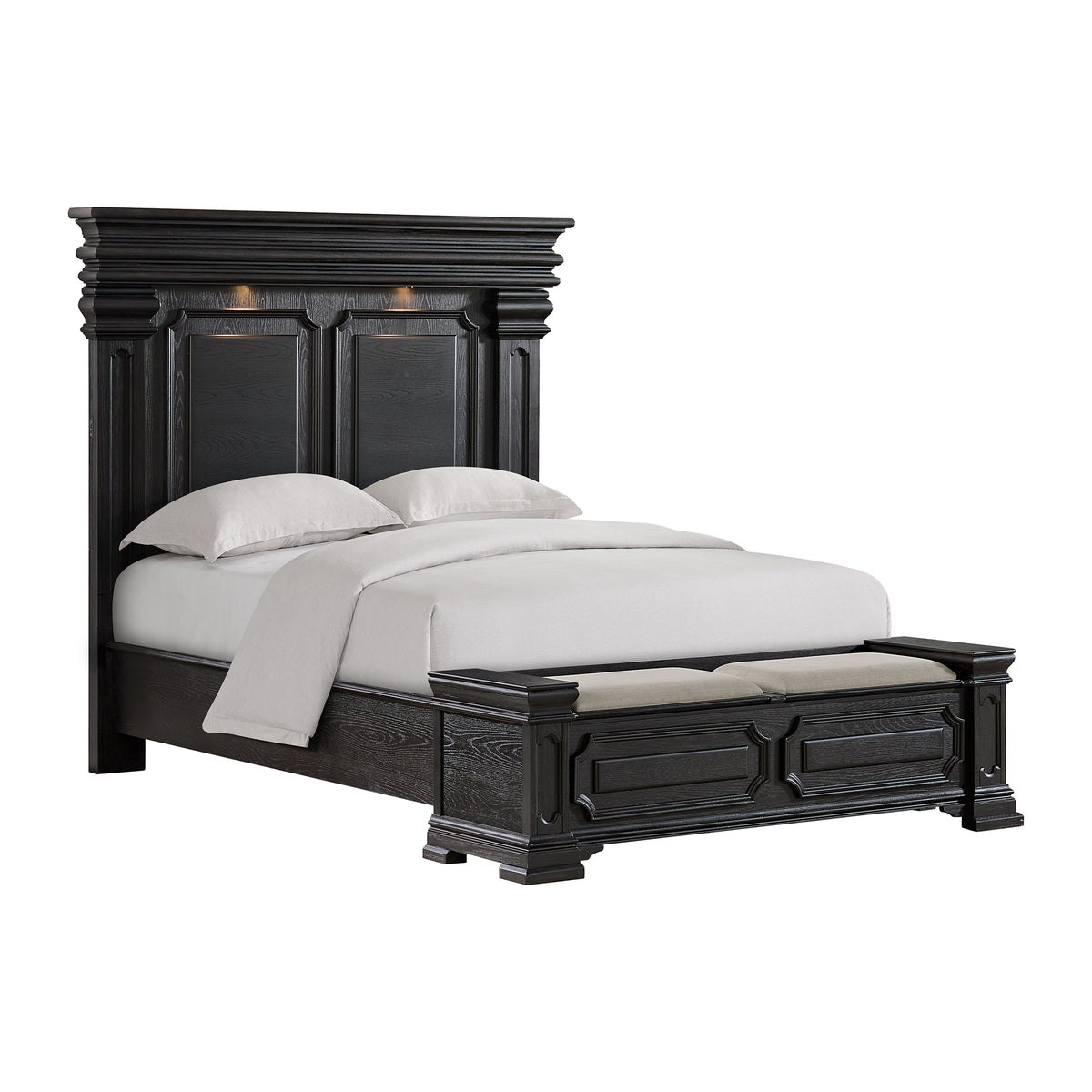 Kings Court Queen Storage 3PC Bedroom Set in Black