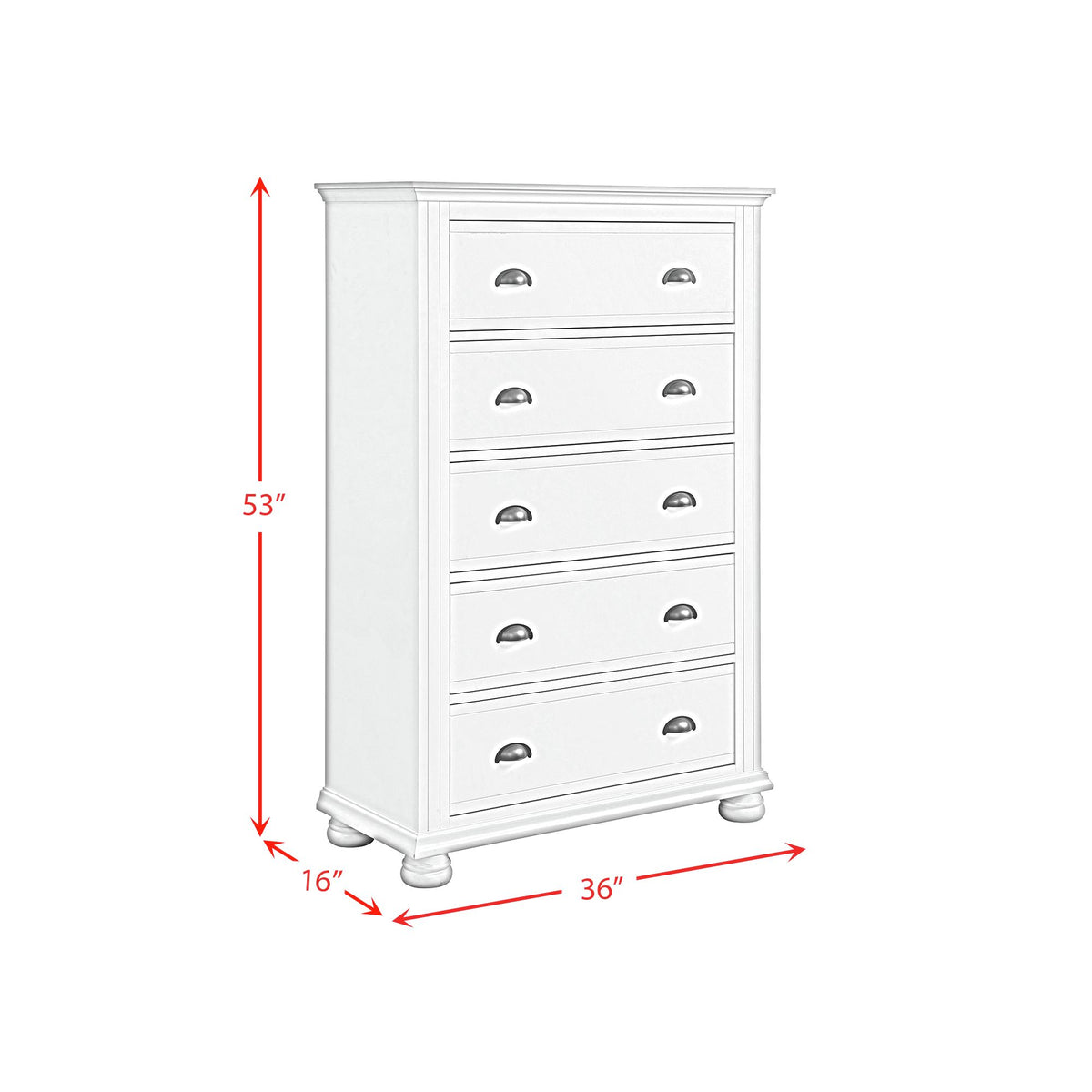 Kona Queen 3PC Bedroom Set with 2 Nightstands in White