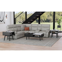 Lanette Coffee Table with White Marble and Lift-Top in Black