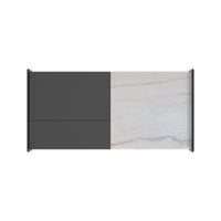 Lanette Coffee Table with White Marble and Lift-Top in Black