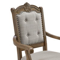 Madison Park Dining Arm Chair with Beige Fabric in Walnut (2 Per Carton)
