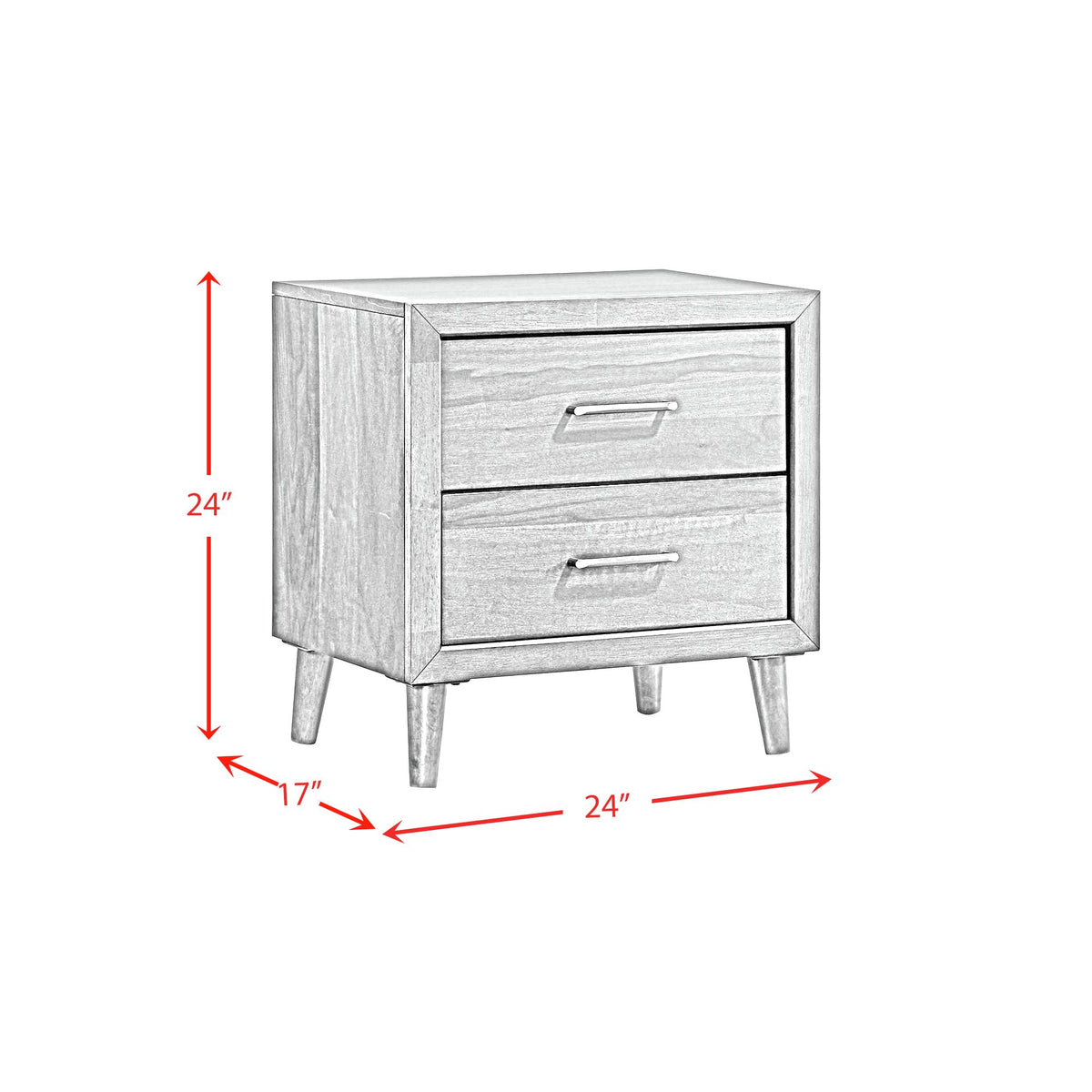 Malibu Queen 3PC Bedroom Set with 2 Nightstands in Walnut