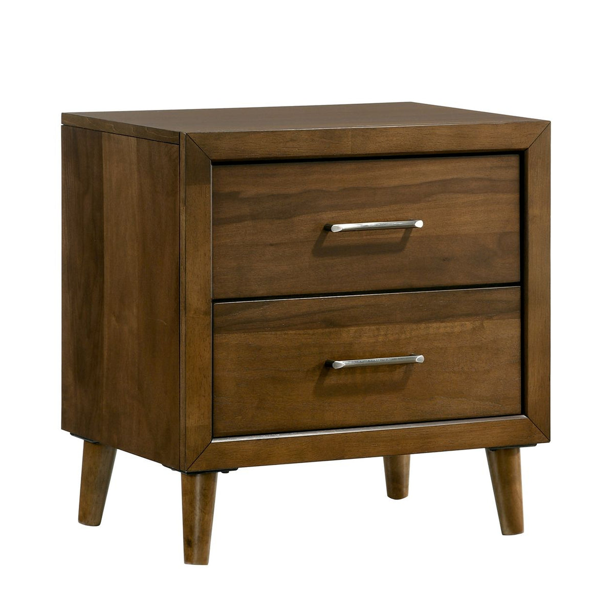 Malibu Queen 3PC Bedroom Set with 2 Nightstands in Walnut