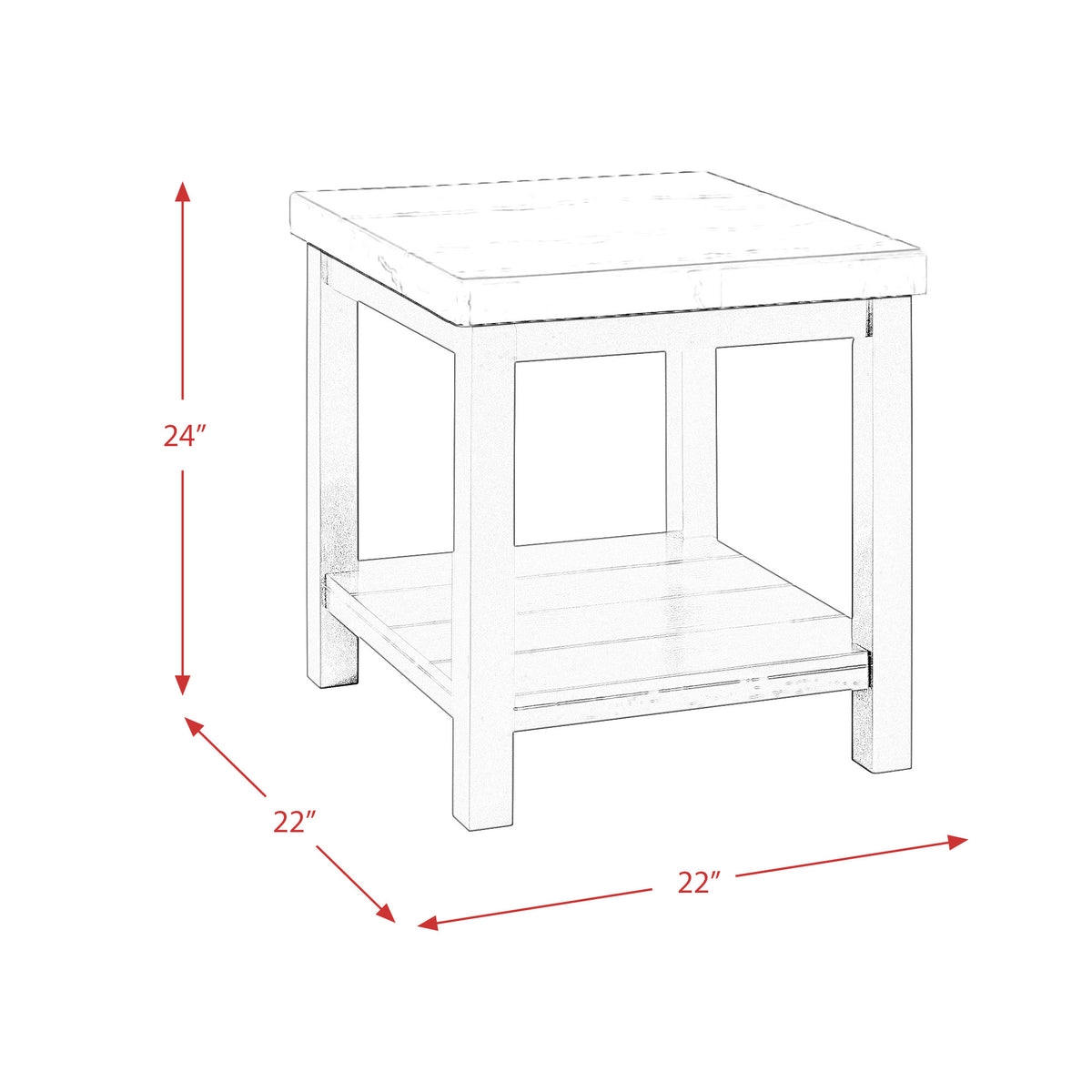 Marcello w/ White Top - End table
