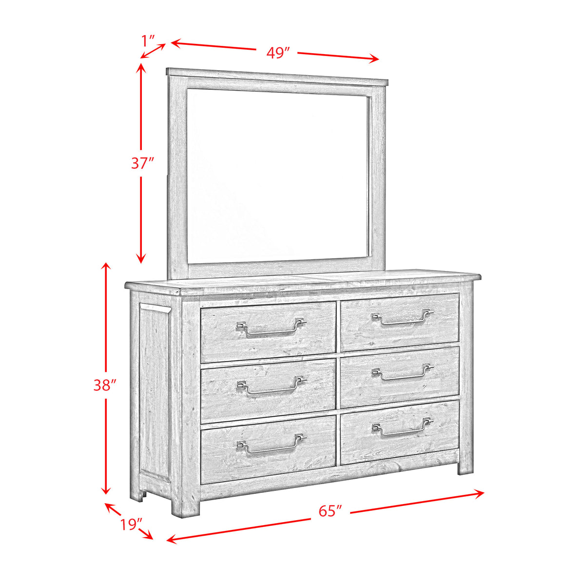 Maverick Queen Panel 4PC Bedroom Set in Antique Grey
