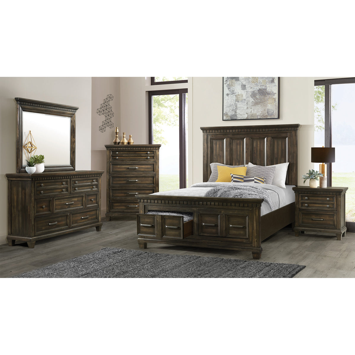 McCoy King Storage 3PC Bedroom Set in Charcoal