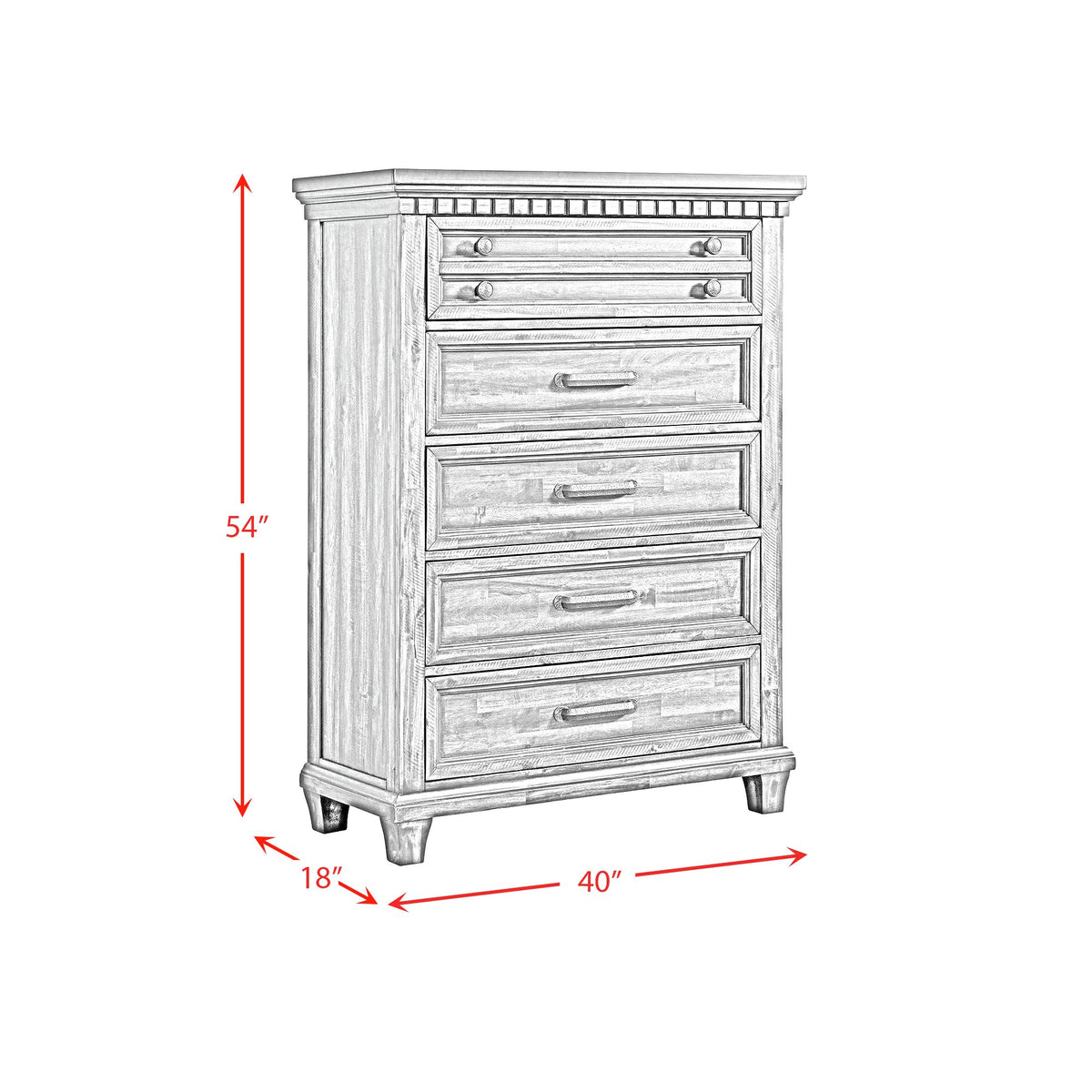 McCoy Queen Storage 5PC Bedroom Set with 2 Nightstands, Dresser & Chest in Charcoal