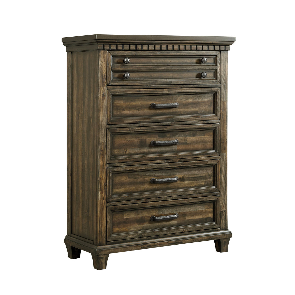 McCoy King Storage 5PC Bedroom Set with 2 Nightstands, Dresser & Chest in Charcoal