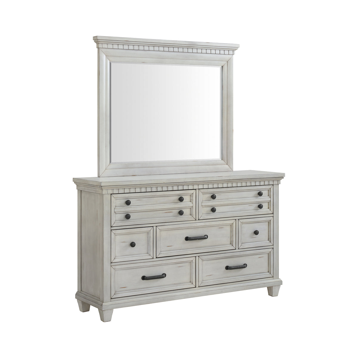 McCoy King Storage 5PC Bedroom Set in Antique White