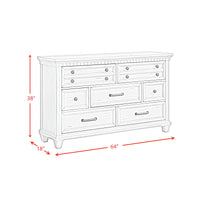 McCoy Queen Storage 4PC Bedroom Set with 2 Nightstands & Dresser in Antique White