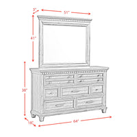McCoy Dresser and Mirror Set in Antique White