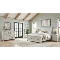 McCoy King Storage 4PC Bedroom Set with 2 Nightstands & Dresser in Antique White