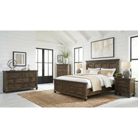 McCoy King Storage 5PC Bedroom Set with 2 Nightstands, Dresser & Chest in Charcoal
