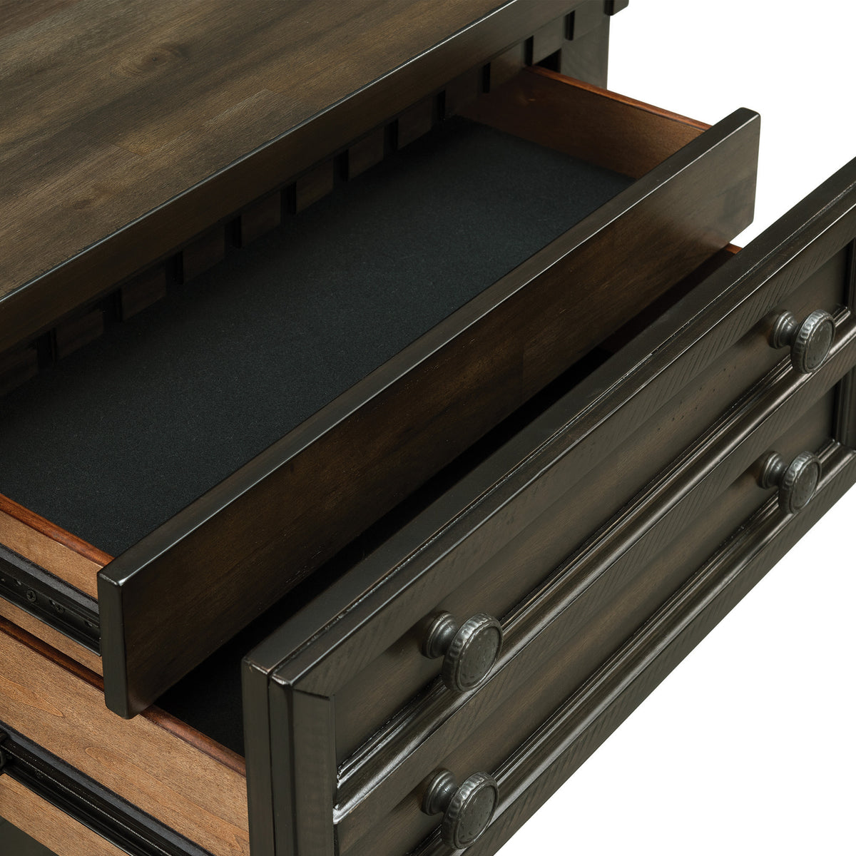 McCoy King Storage 5PC Bedroom Set with 2 Nightstands, Dresser & Chest in Charcoal