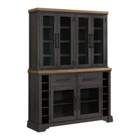 Montrose Server and Hutch with LED Light in Espresso and Brown
