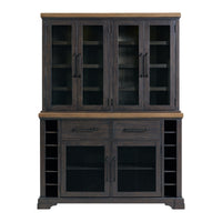 Montrose Server and Hutch with LED Light in Espresso and Brown