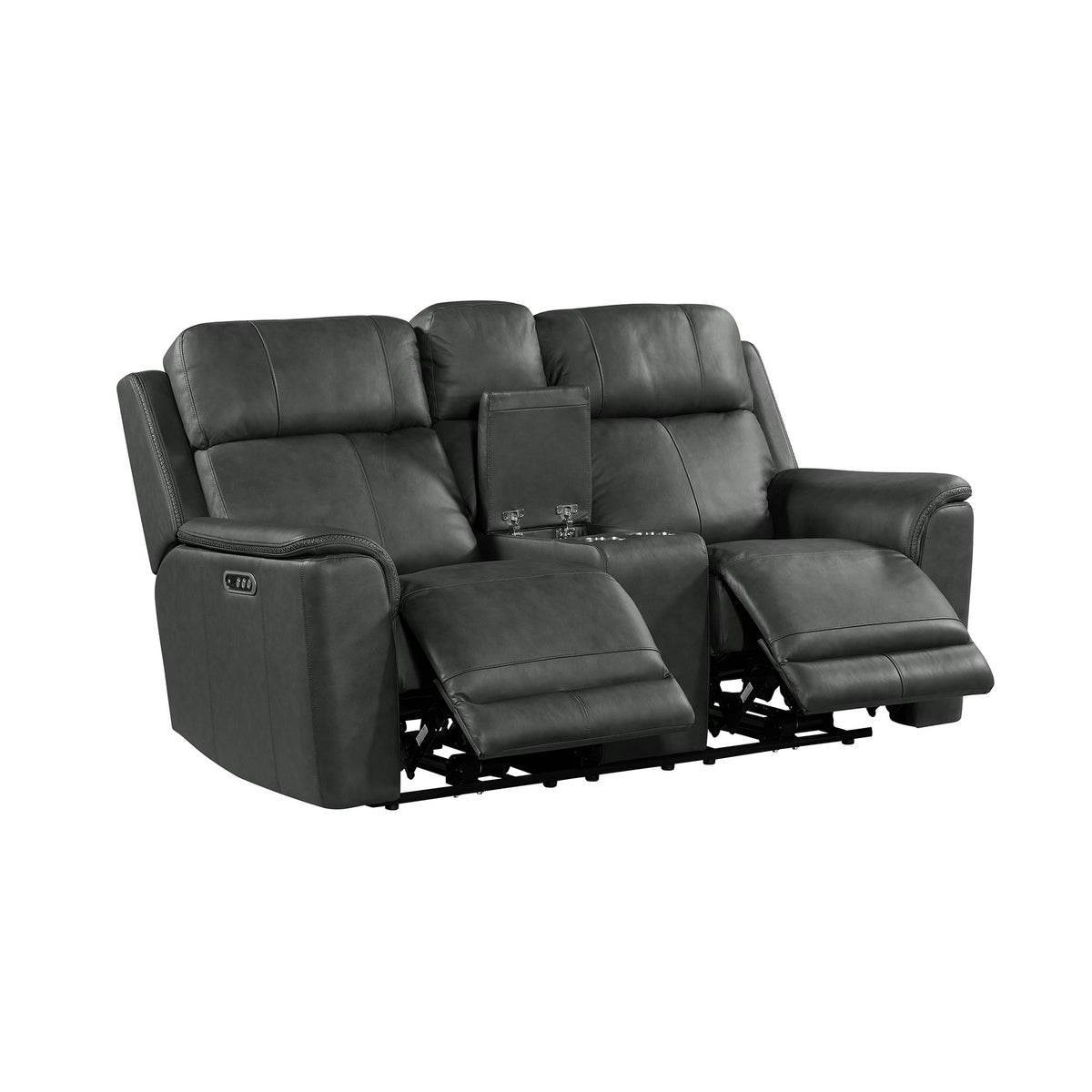 Mustang 2PC Living Room Set in Aline Anthracite-Sofa & Loveseat