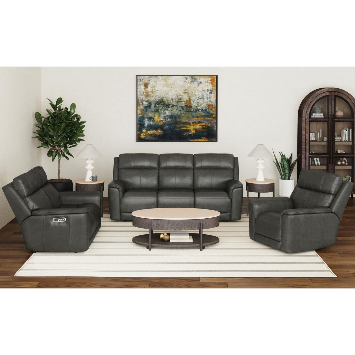 Mustang P3 Sofa with DDT, Wireless Chargerin Aline Anthracite