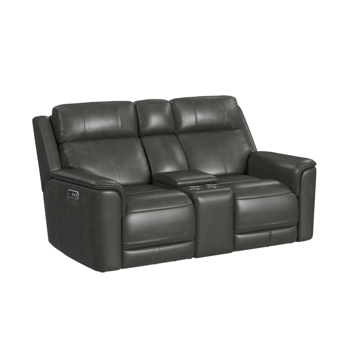 Mustang 2PC Living Room Set in Aline Anthracite-Sofa & Loveseat