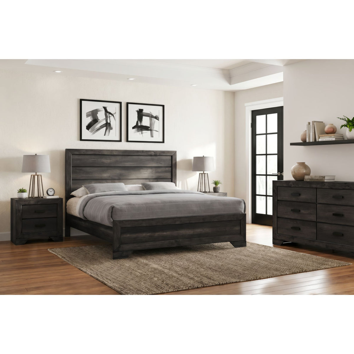 Nathan King 4PC Bedroom Set with 2 Nightstands & Dresser