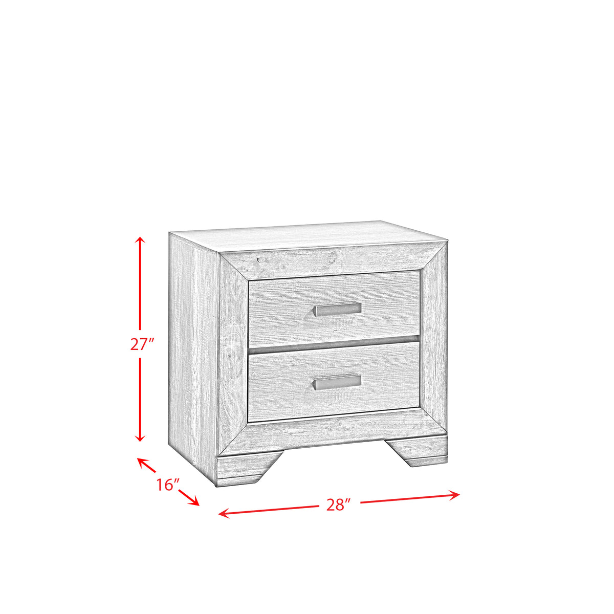 Nathan Queen 4PC Bedroom Set with 2 Nightstands & Dresser