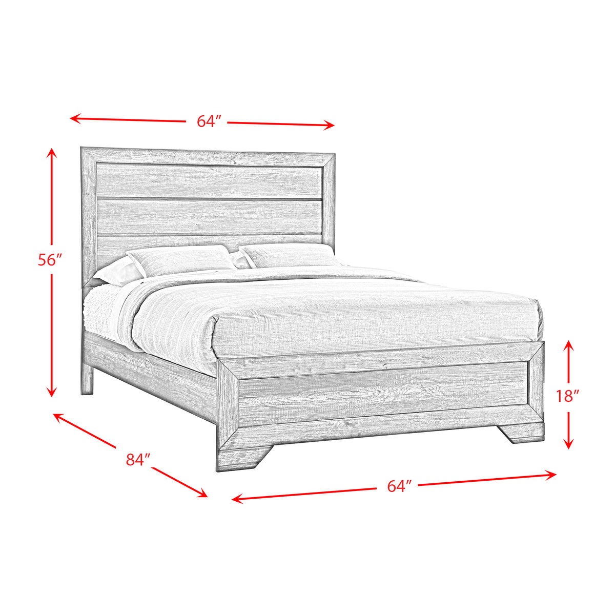 Nathan Queen 4PC Bedroom Set with 2 Nightstands & Dresser