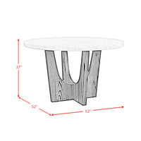 Oregon Round Counter Table with Grey Faux Marble Top in Black