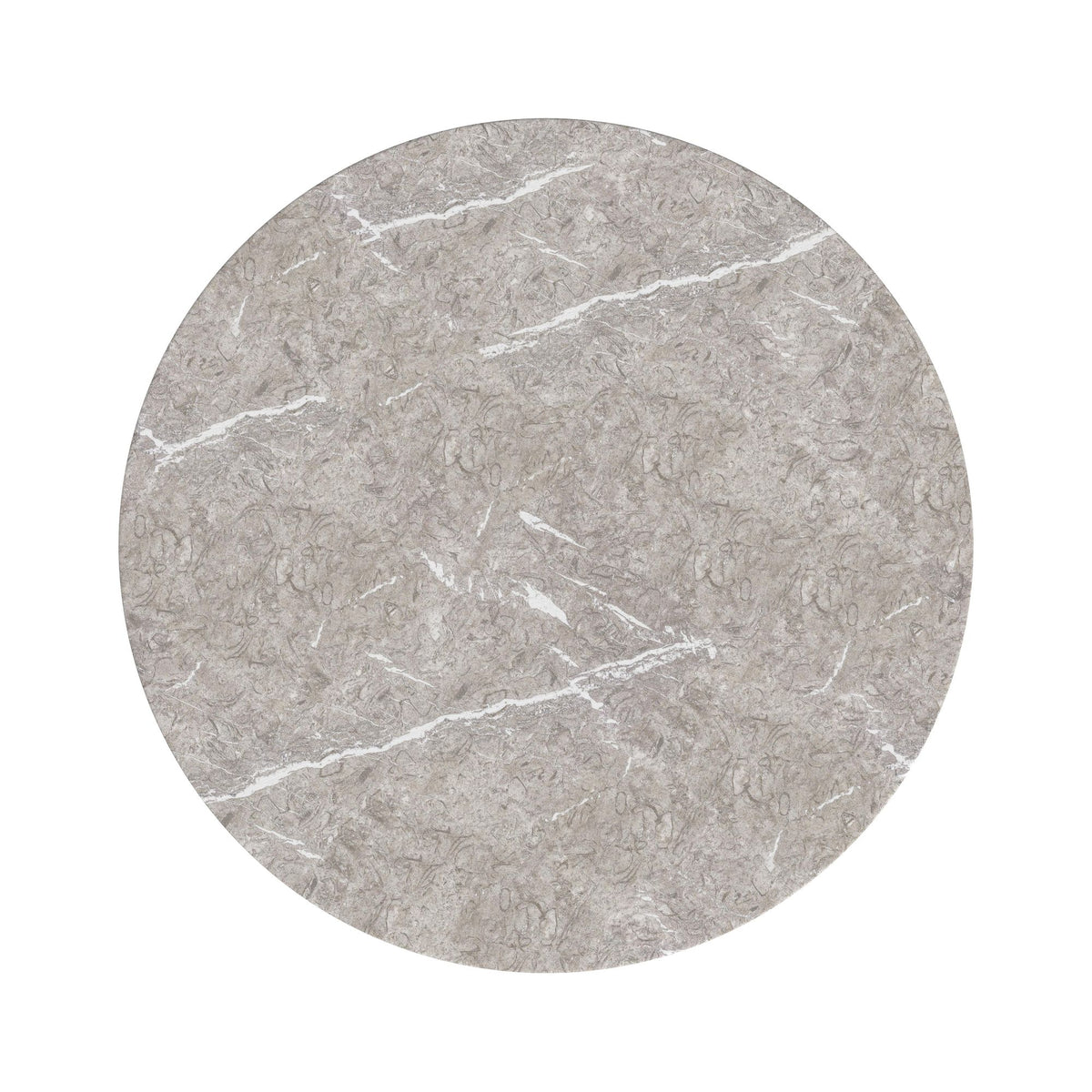 Oregon Round Counter Table with Grey Faux Marble Top in Black