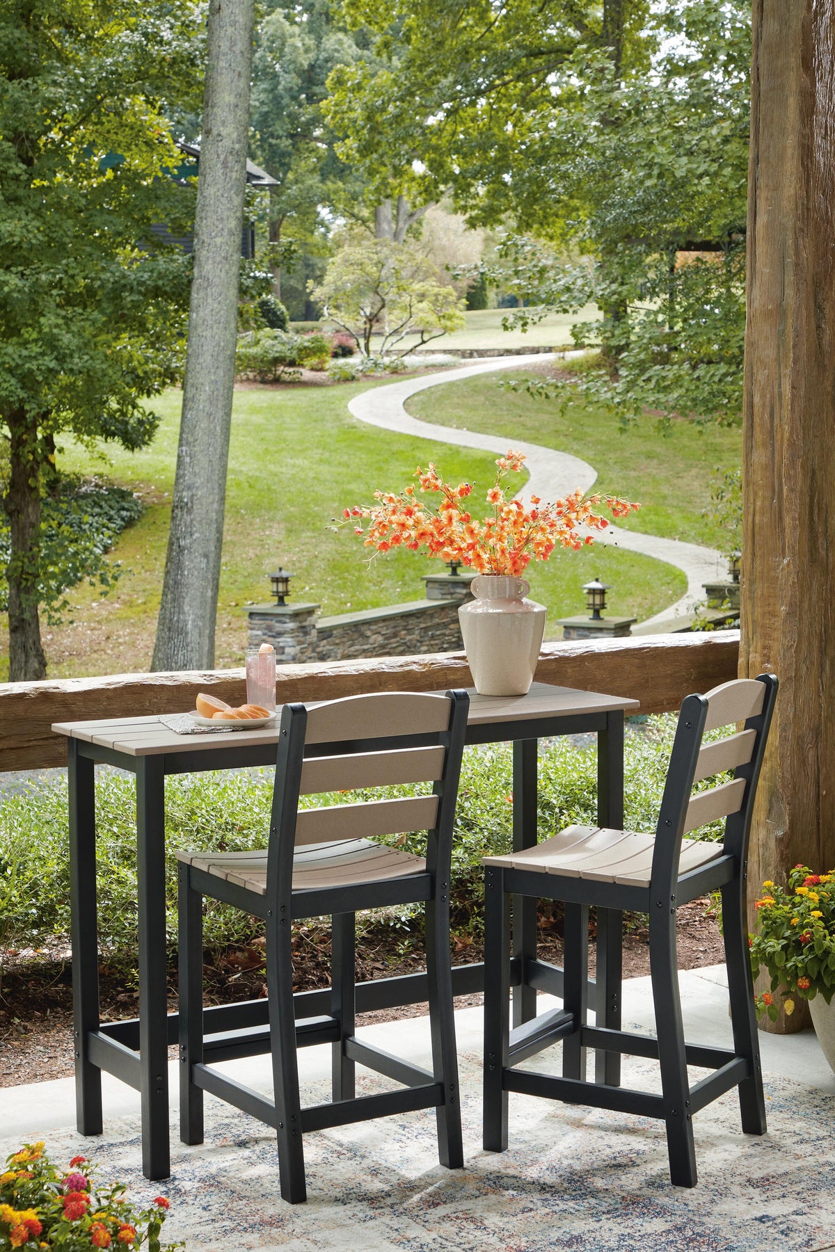 Shoreline Beach Outdoor Counter Table and 2 Barstools