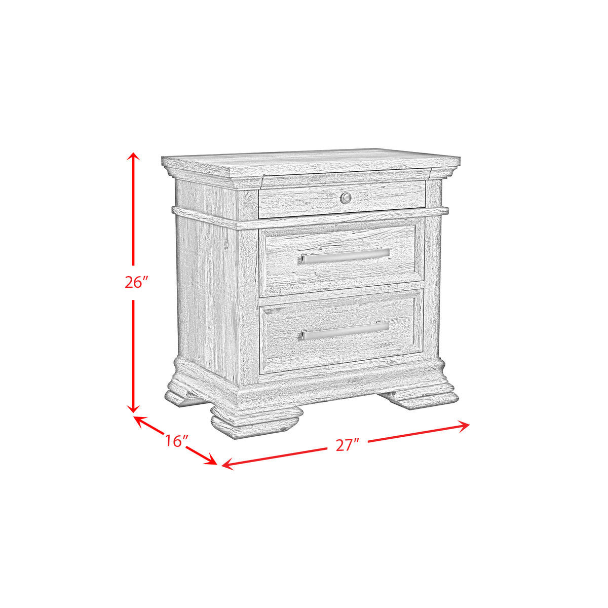 Park Ridge King 4PC Bedroom Set with 2 Nightstands & Chest in Charcoal